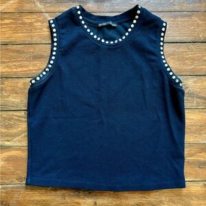 Zara silver grommet tank top vest